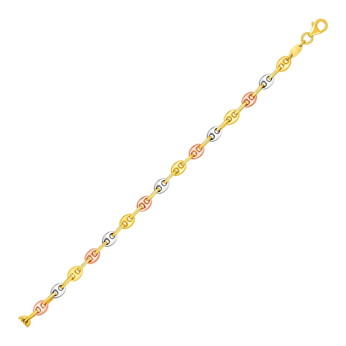 14k Tri Color Gold Mariner Anklet