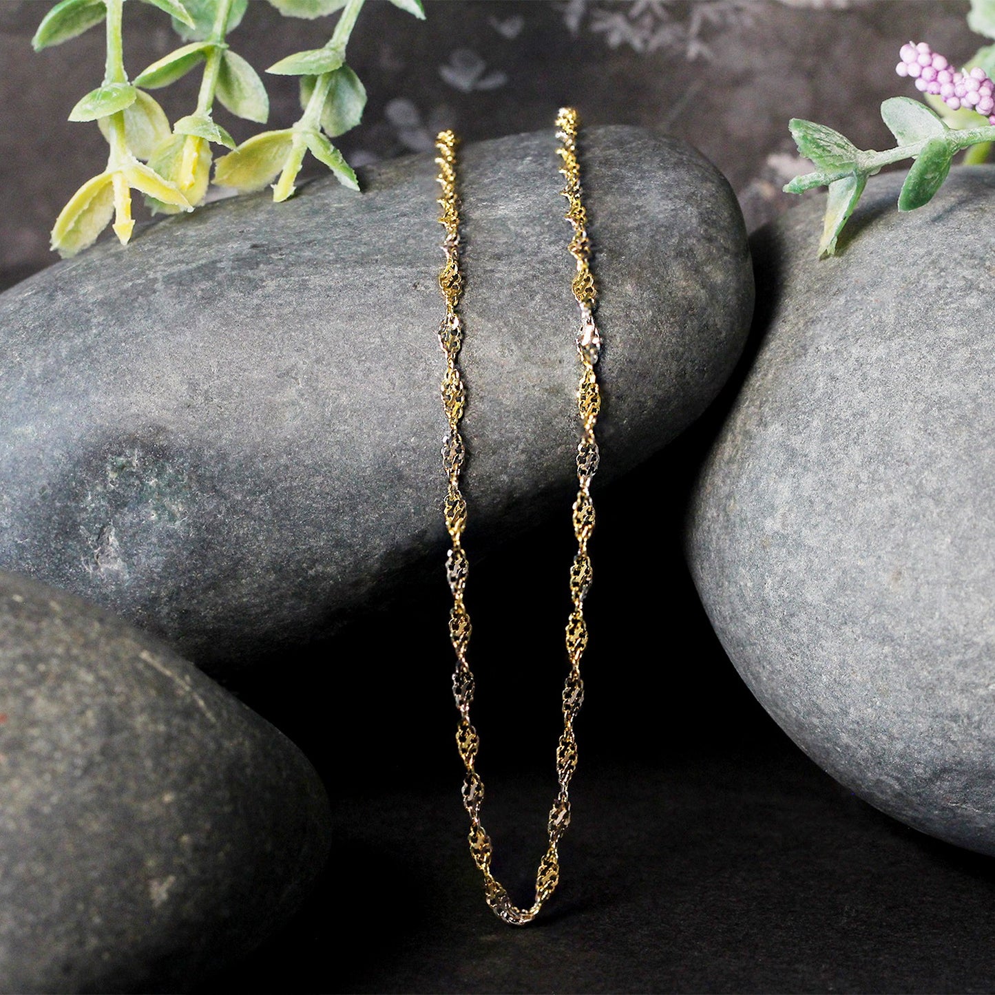 14k Two-Tone Singapore Chain