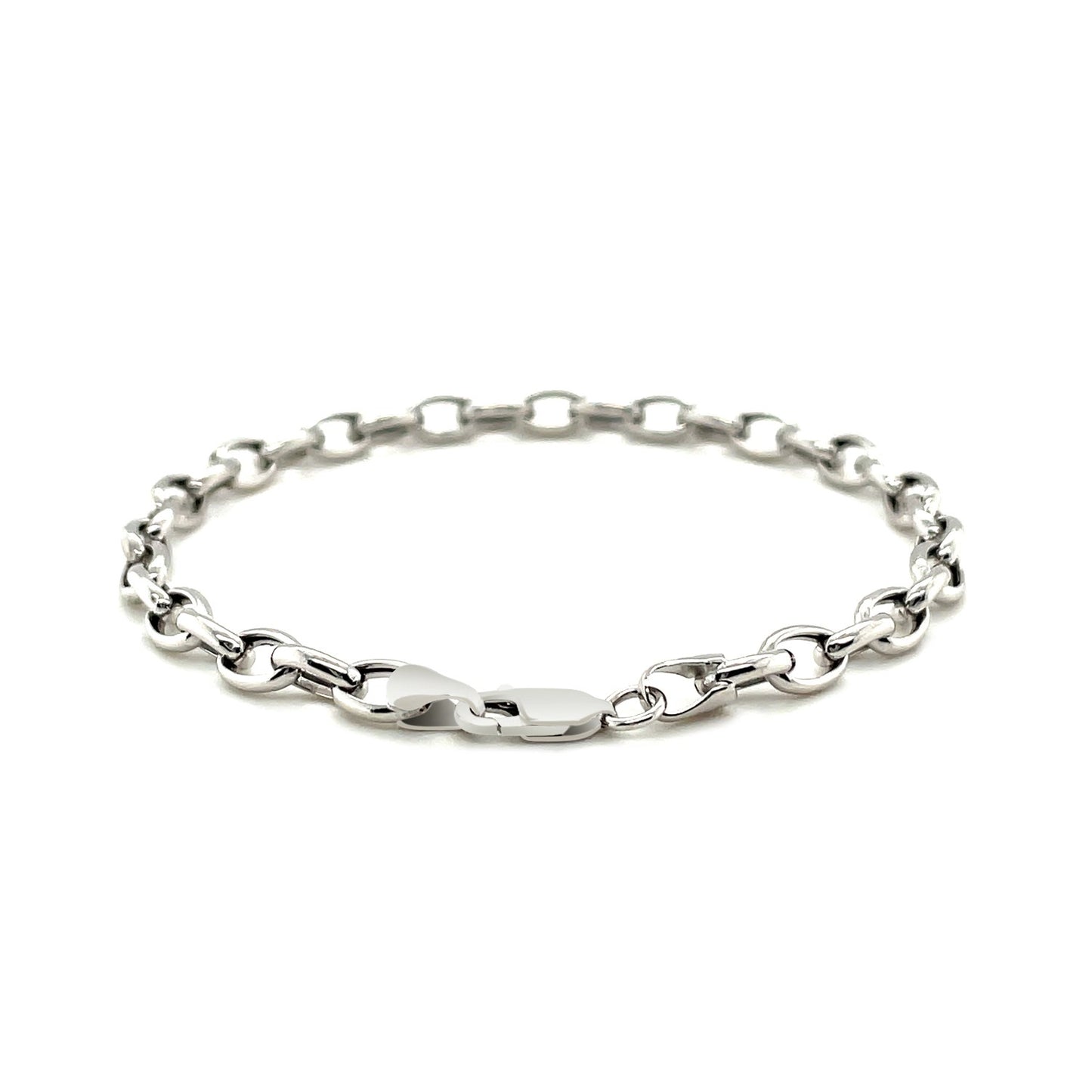 14k White Gold Oval Rolo Bracelet (4.60 mm)