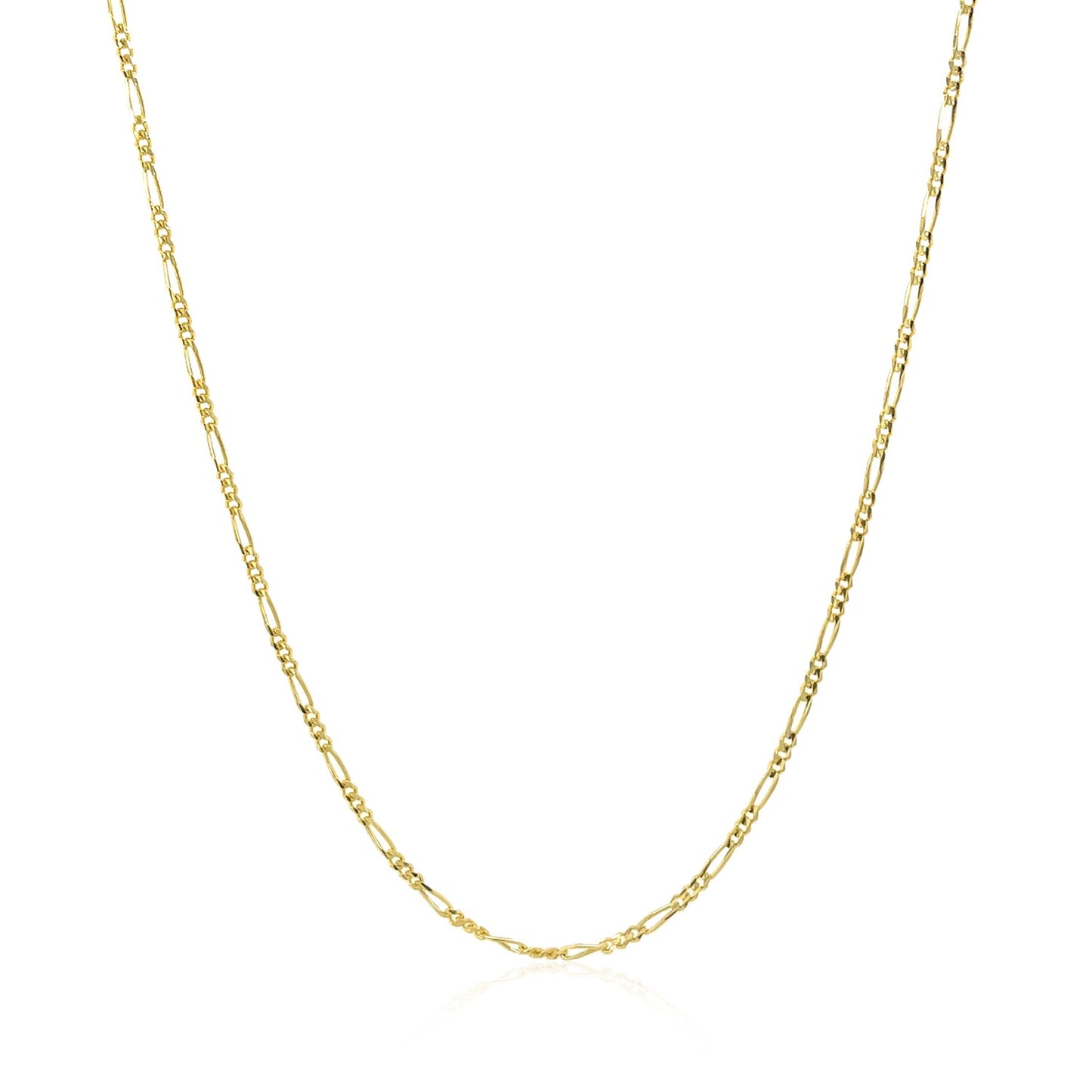 14k Yellow Gold Solid Figaro Chain (1.30 mm)