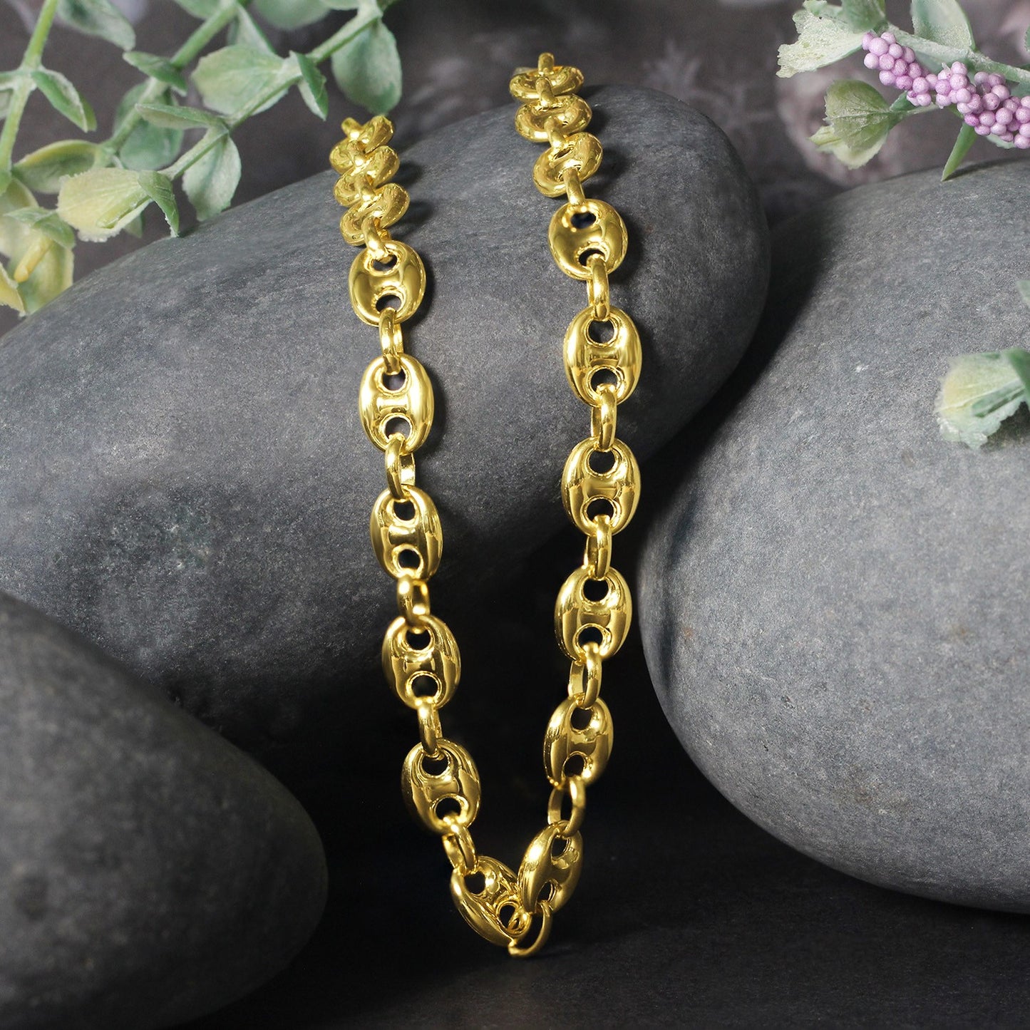 14k Puffed Mariner Chain