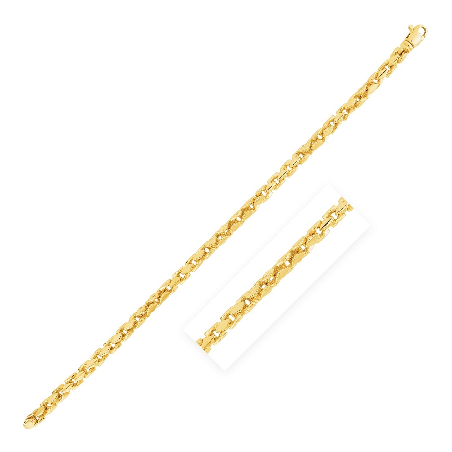 14k Yellow Gold High Polish Mens Fancy Box Bracelet (5.00 mm)
