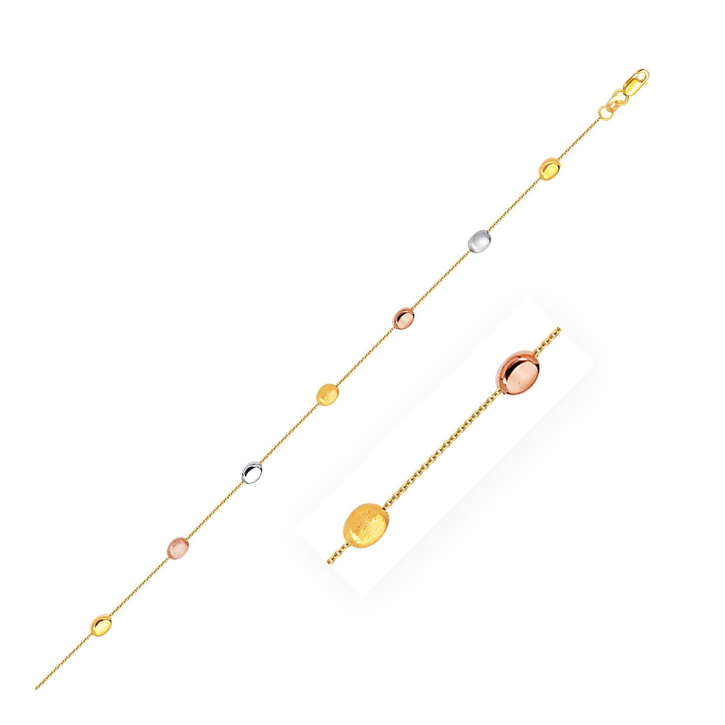 14k Tri-Color Anklet