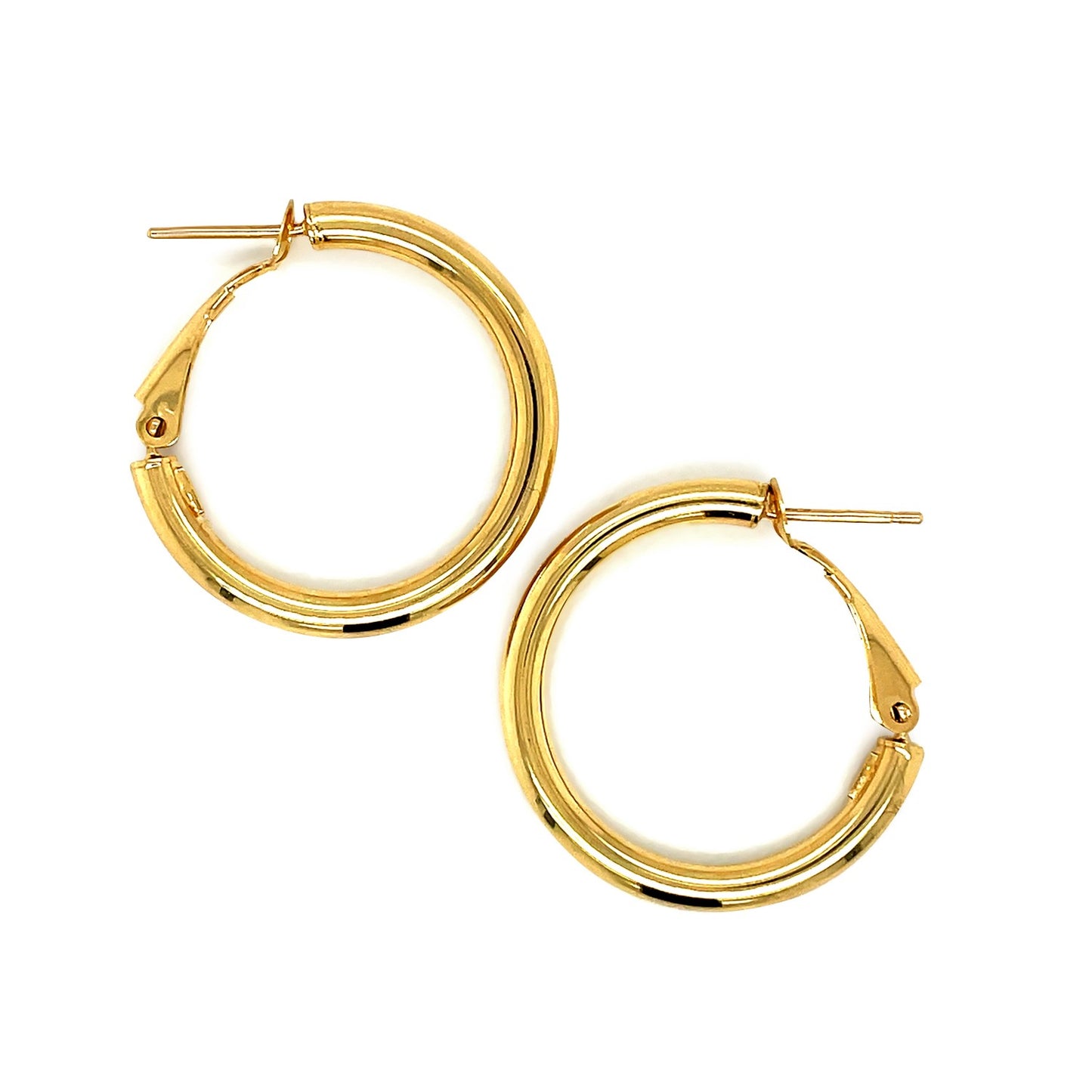 14k Yellow Gold High Polish Hoop Earrings(2x20mm)