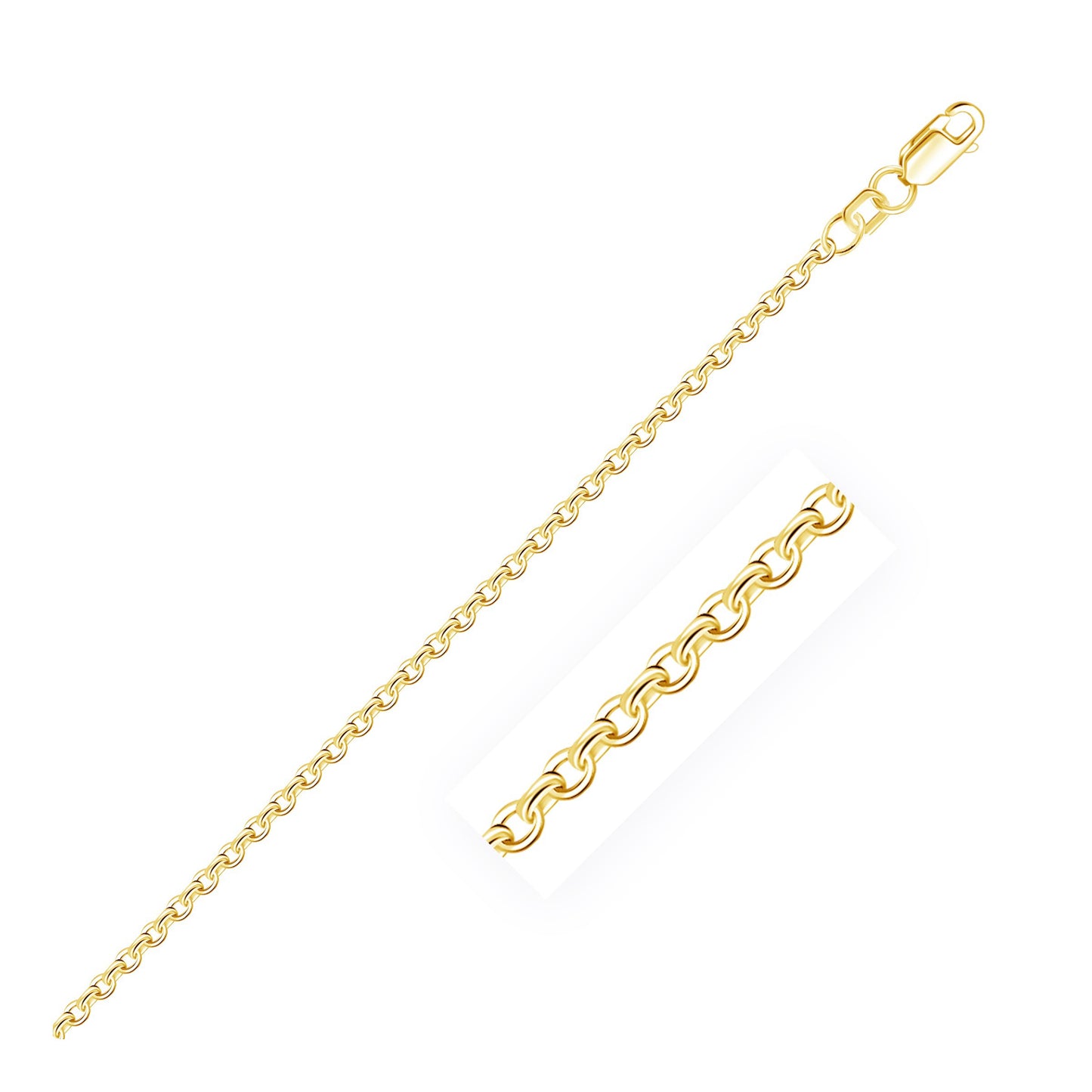 14k Yellow Gold Rolo Bracelet (2.50 mm)