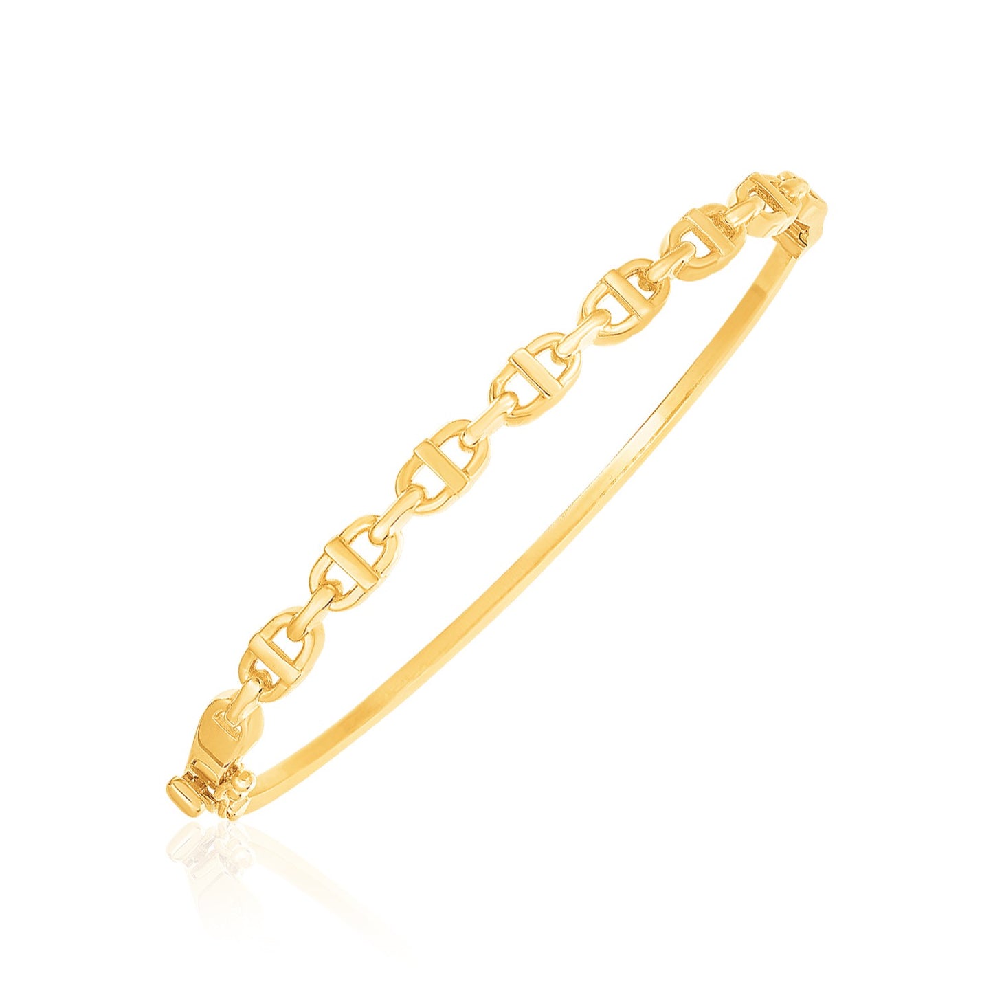 14k Puffed Mariner Bangle