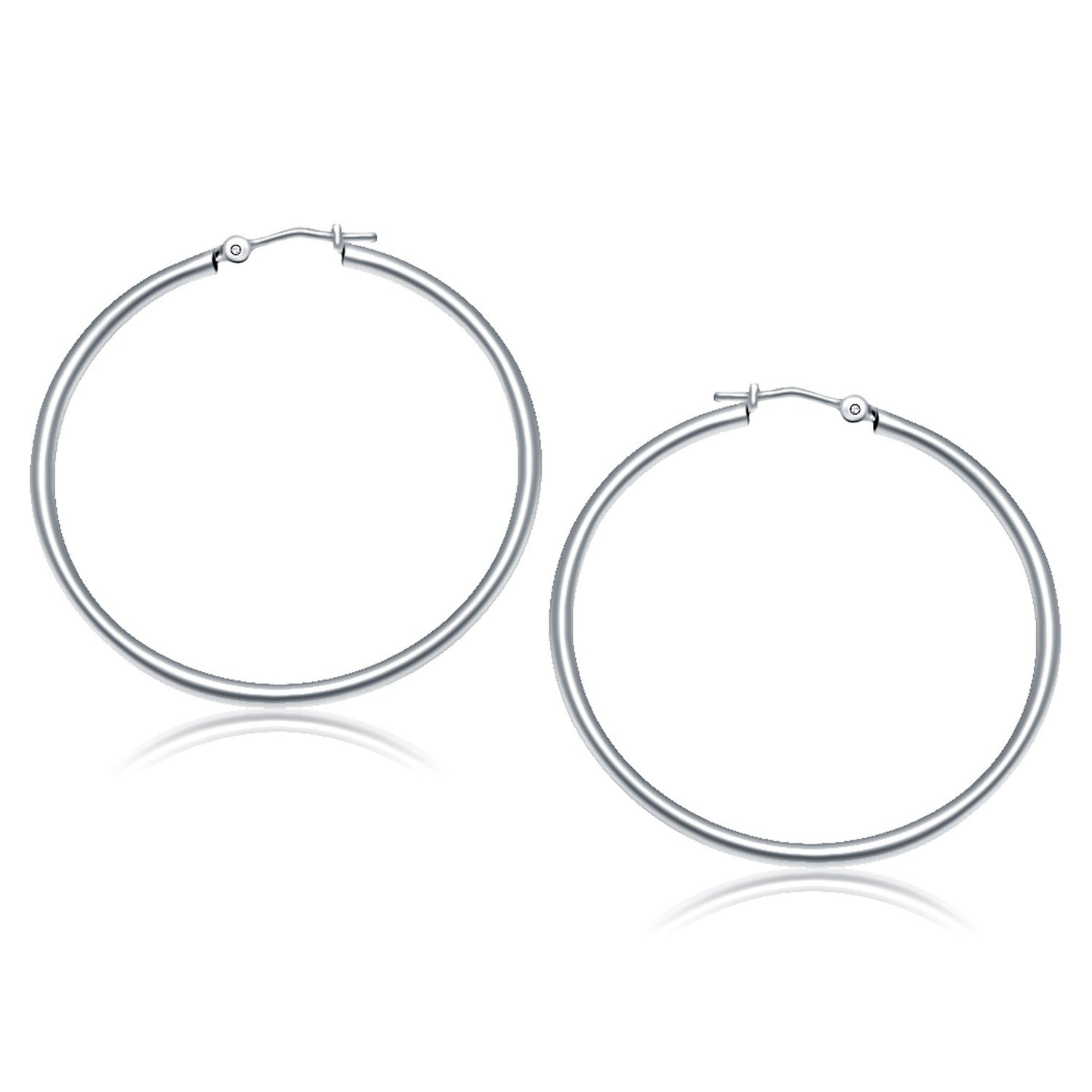 White Gold Hoops