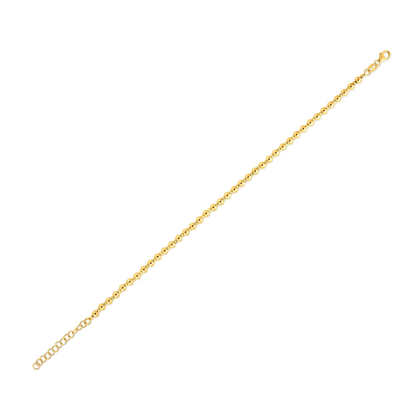 14k Yellow Gold Spaced Bead Bracelet (3.00 mm)
