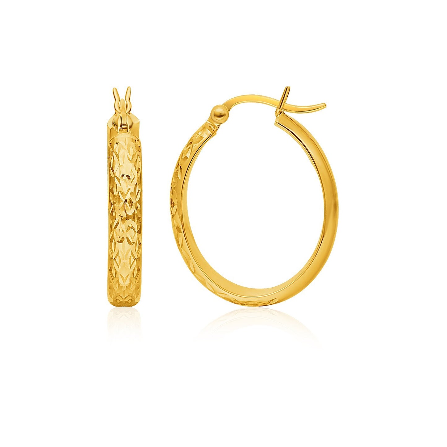 Hammered Oval Hoops