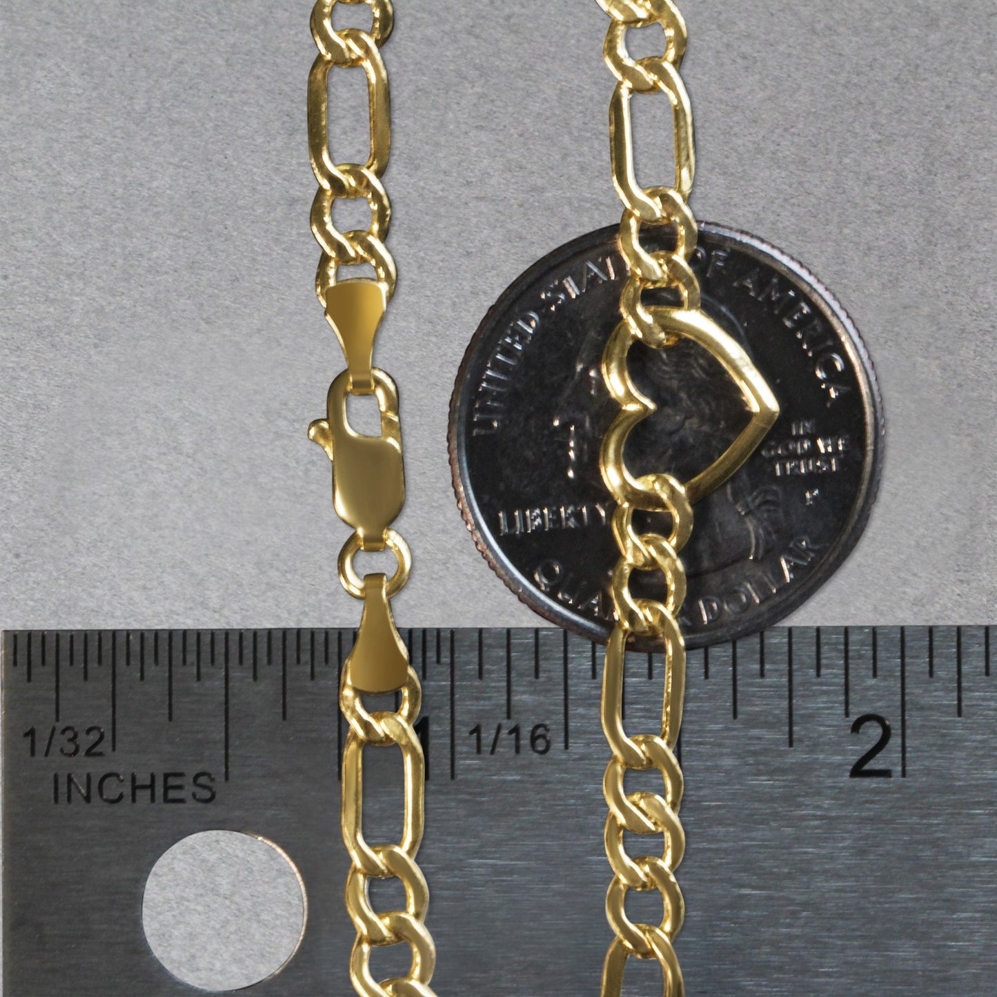 14k Sweetheart Figaro Bracelet