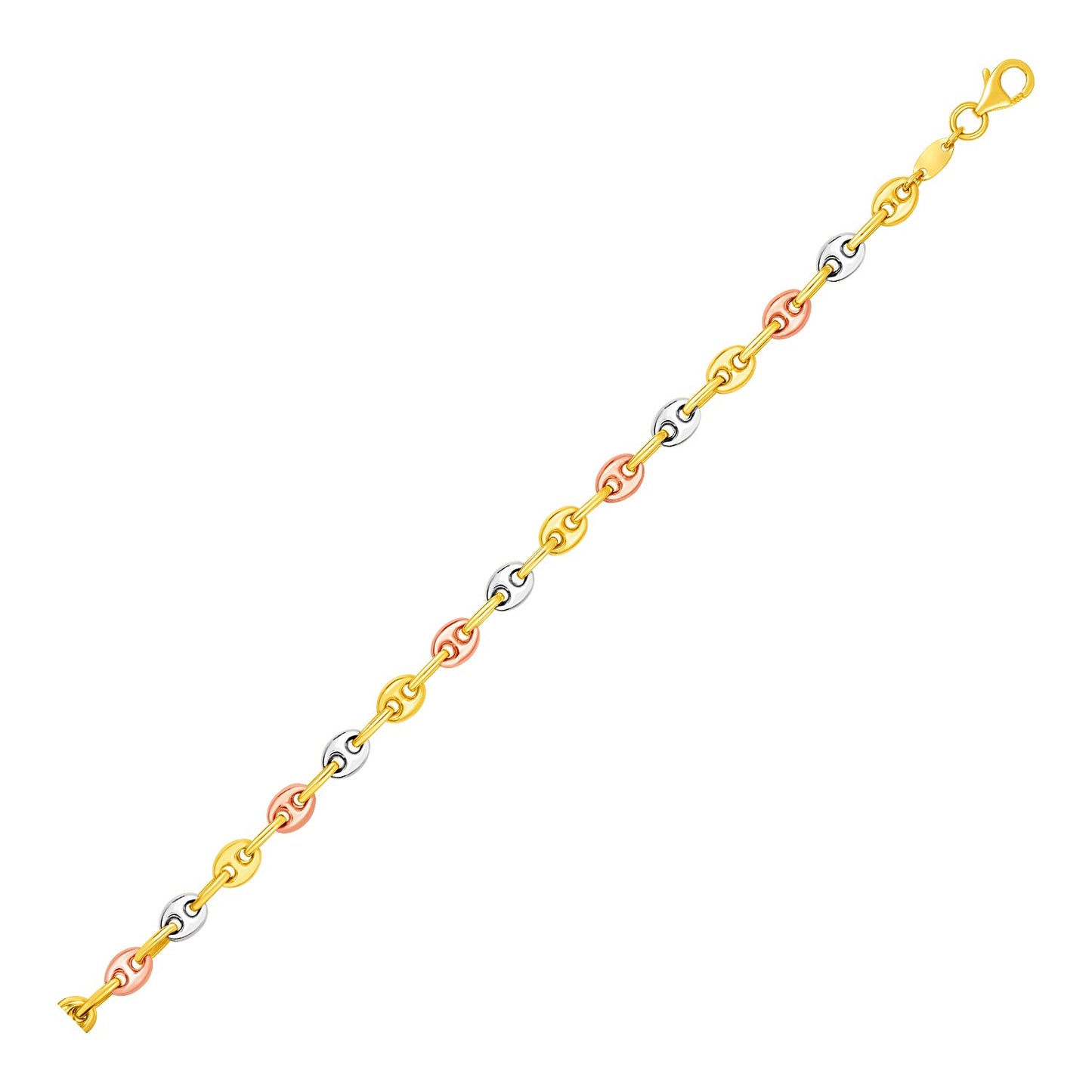 14k Tri Color Mariner Bracelet