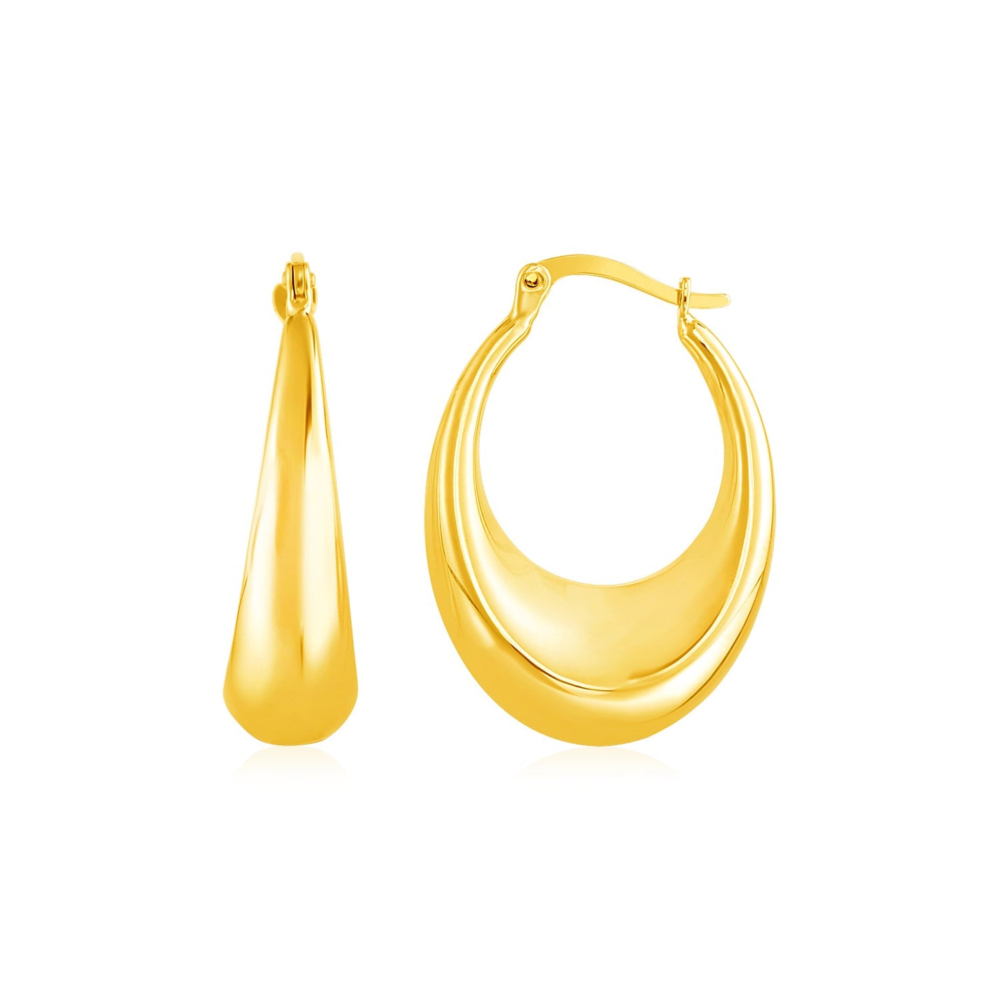14k Puffed Hoop Earrings