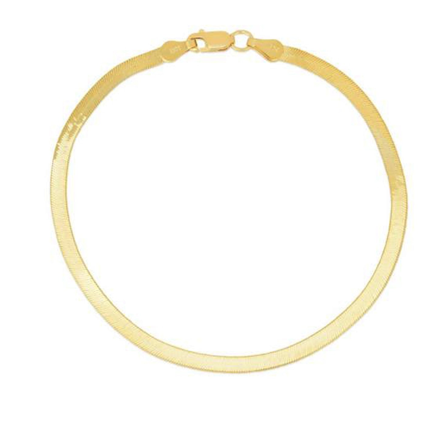 14k Yellow Gold Herringbone Anklet