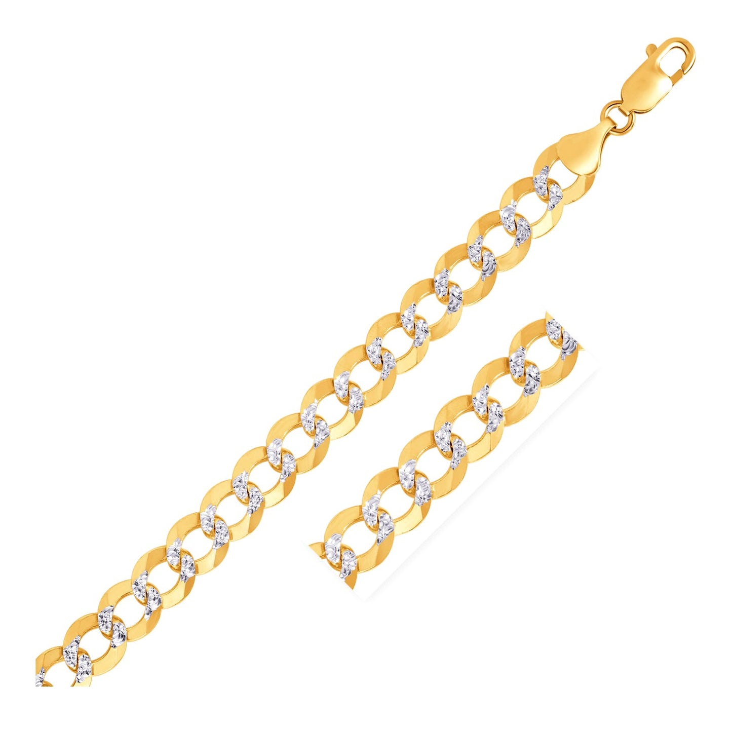 14k Gold Pavé Curb Chain