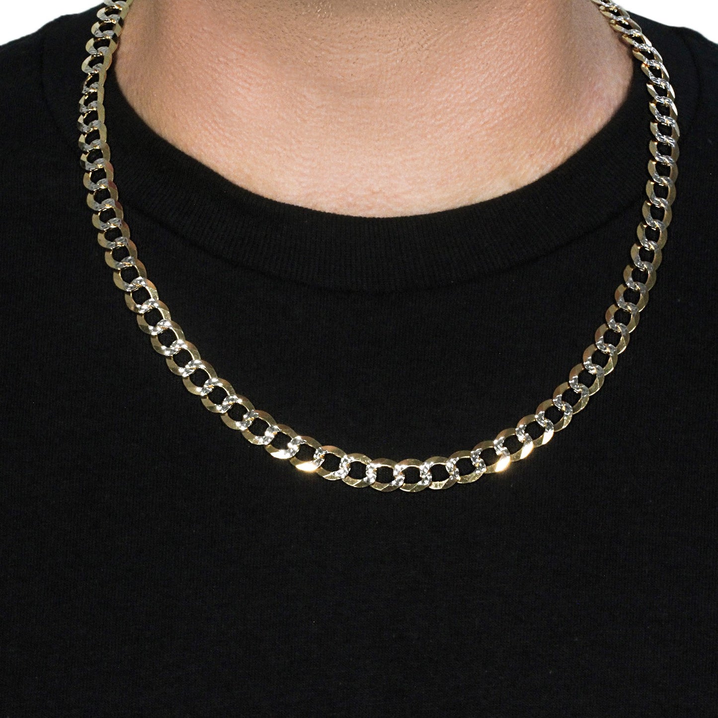 14k Gold Pavé Curb Chain