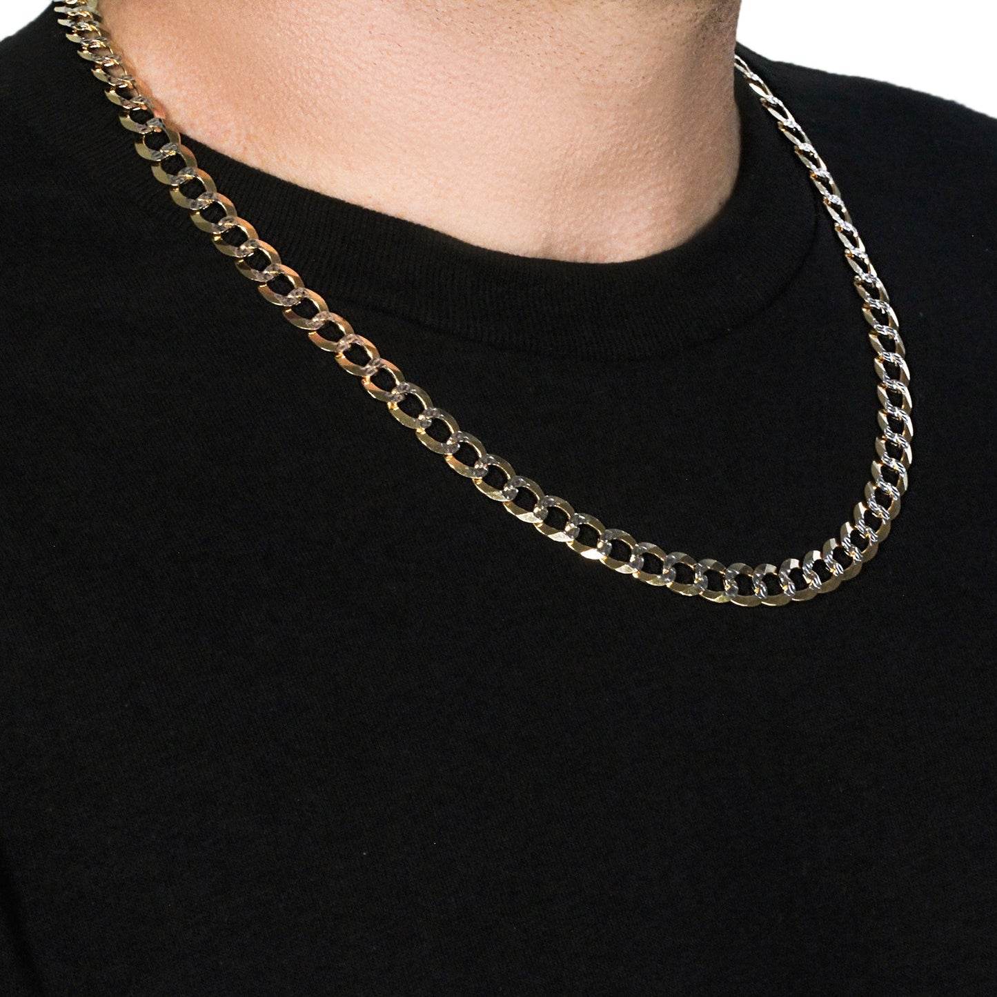 14k Gold Pavé Curb Chain