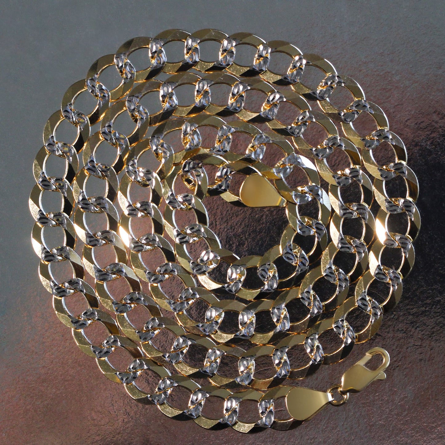 14k Gold Pavé Curb Chain