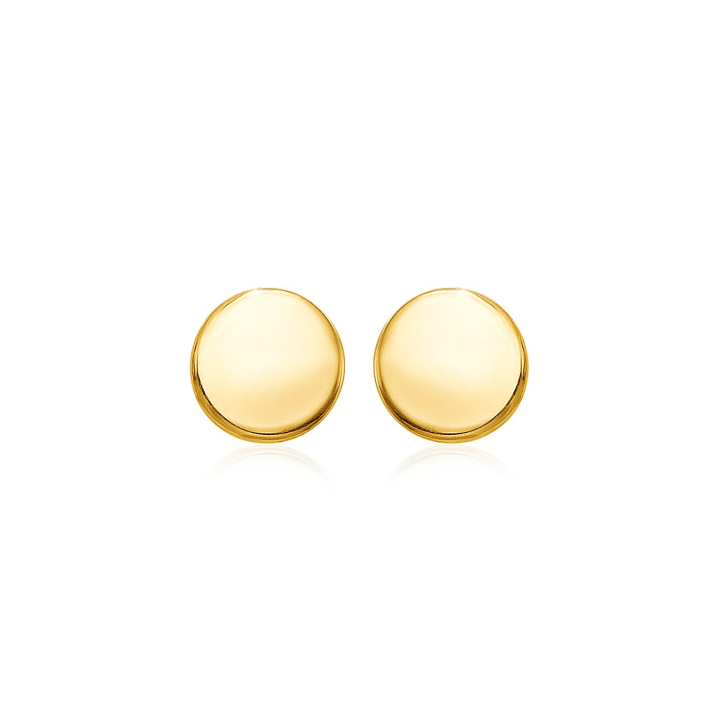 14k Yellow Gold Polished Round Post Earrings(5.5mm)