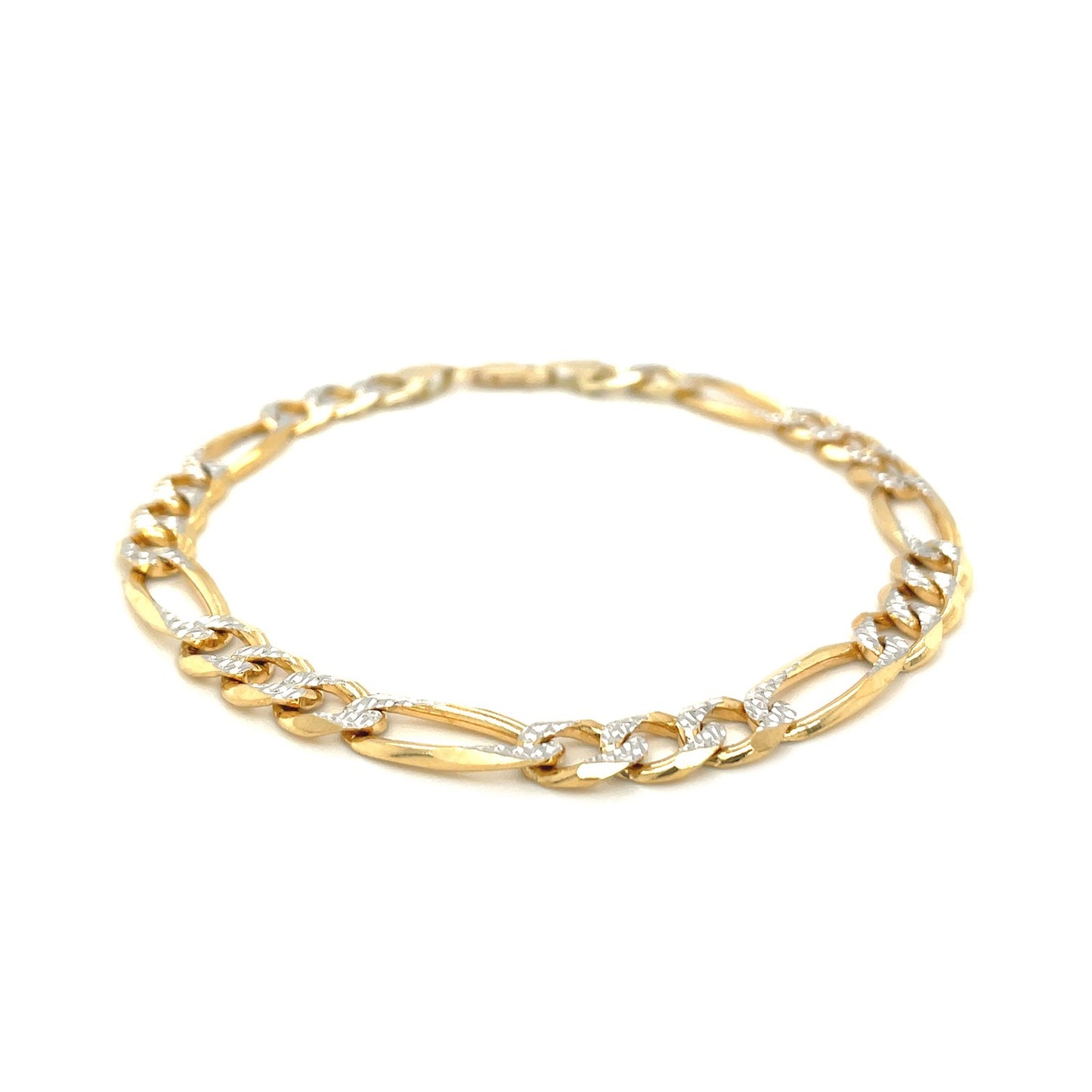 14K Pavé Figaro Bracelet
