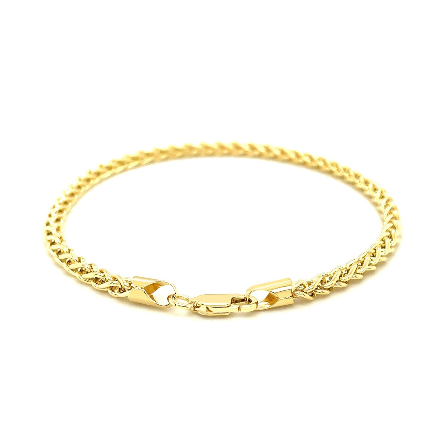 14k Yellow Gold Light Weight Wheat Bracelet (3.20 mm)