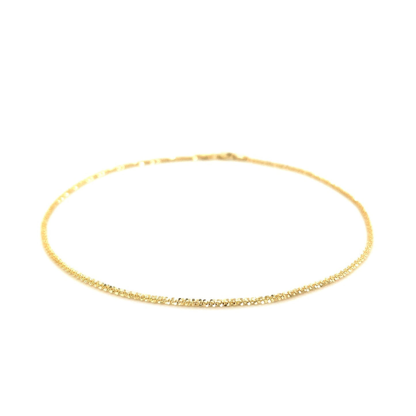 10k Yellow Gold Sparkle Anklet (1.5mm)
