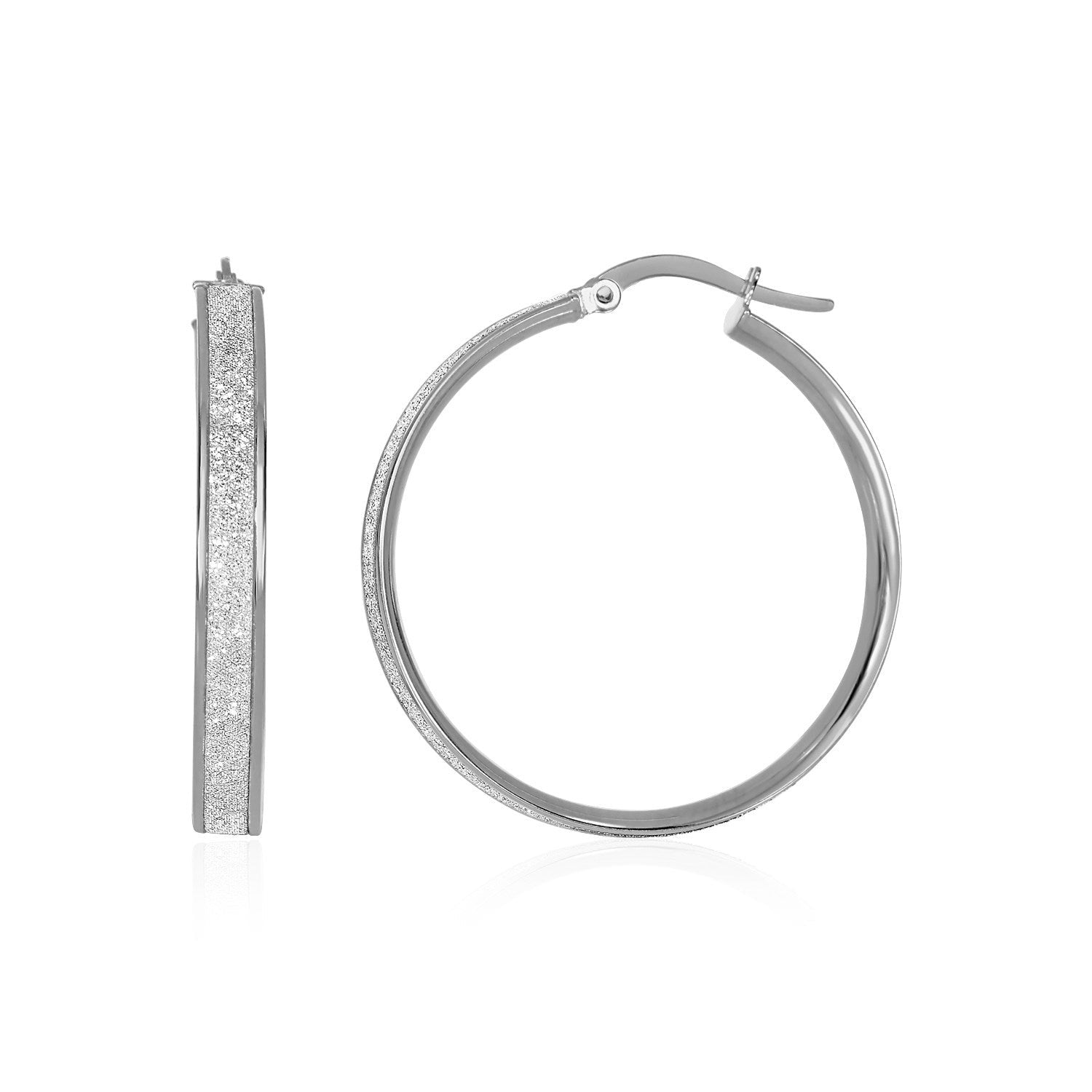 White Gold Hoop Earrings