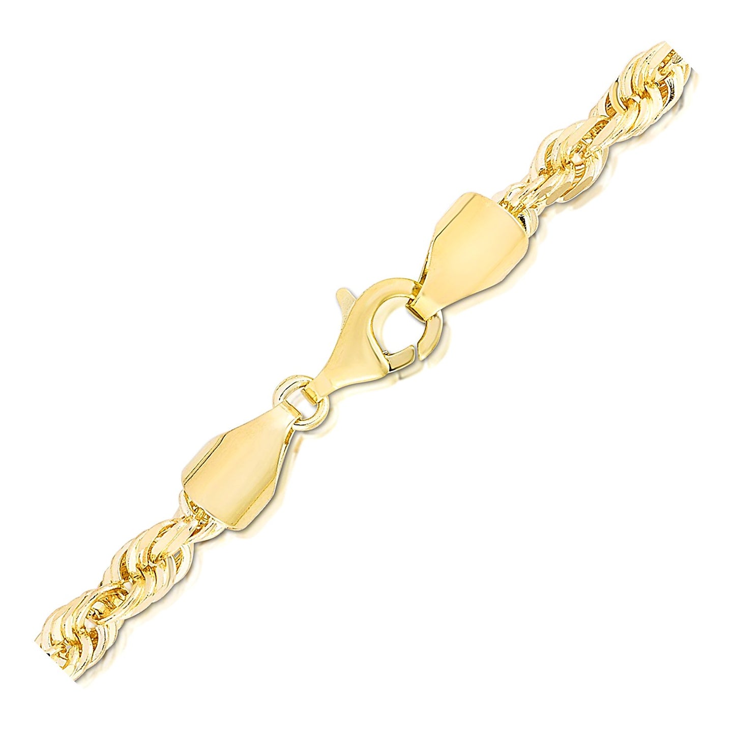 14k Yellow Gold Solid Diamond Cut Rope Chain (5.00 mm)