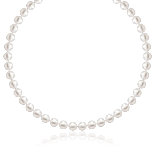 14k Yellow Gold Necklace with White Freshwater Cultured Pearls (6.0mm to 6.5mm)