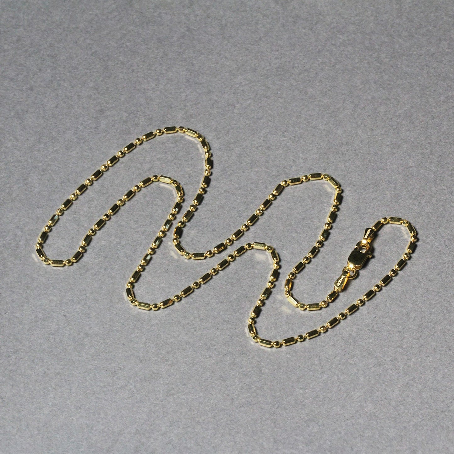 14k Yellow Gold Diamond-Cut Alternating Bead Chain (1.30 mm)