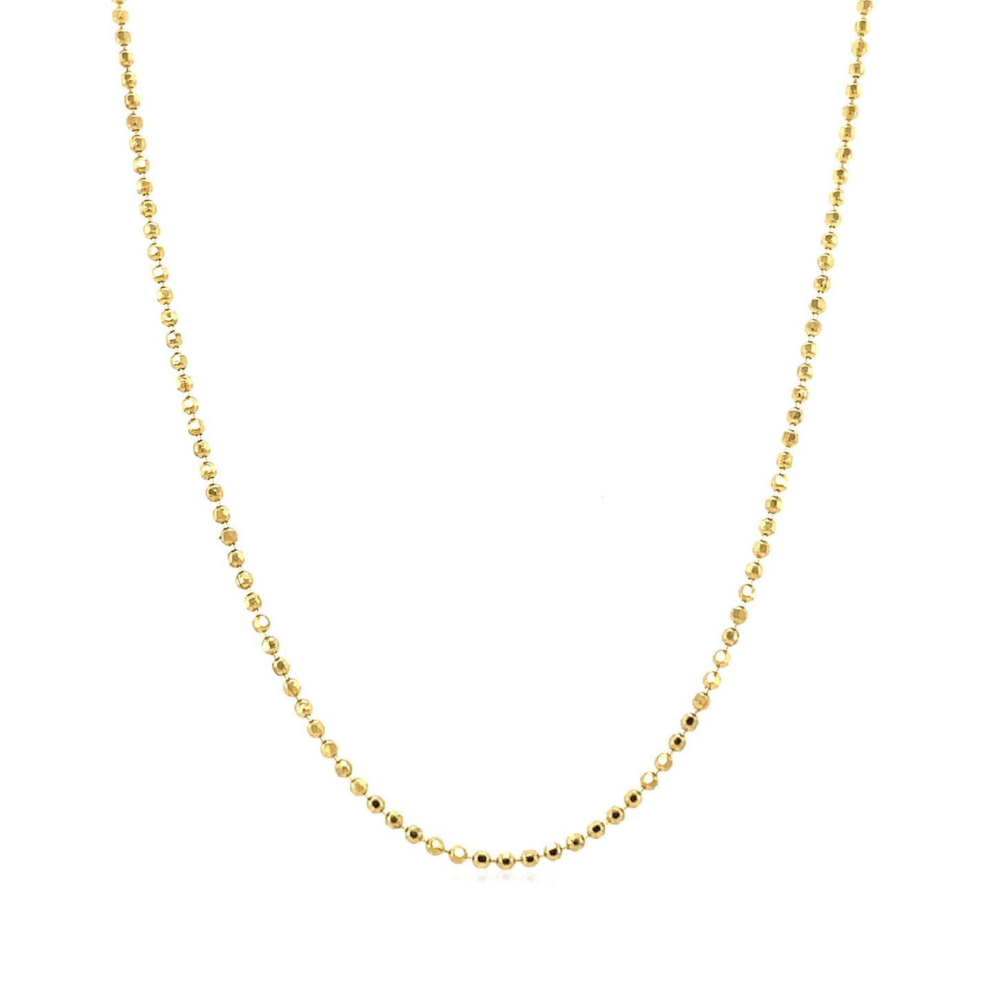 14k Yellow Gold Diamond-Cut Bead Chain (1.10 mm)