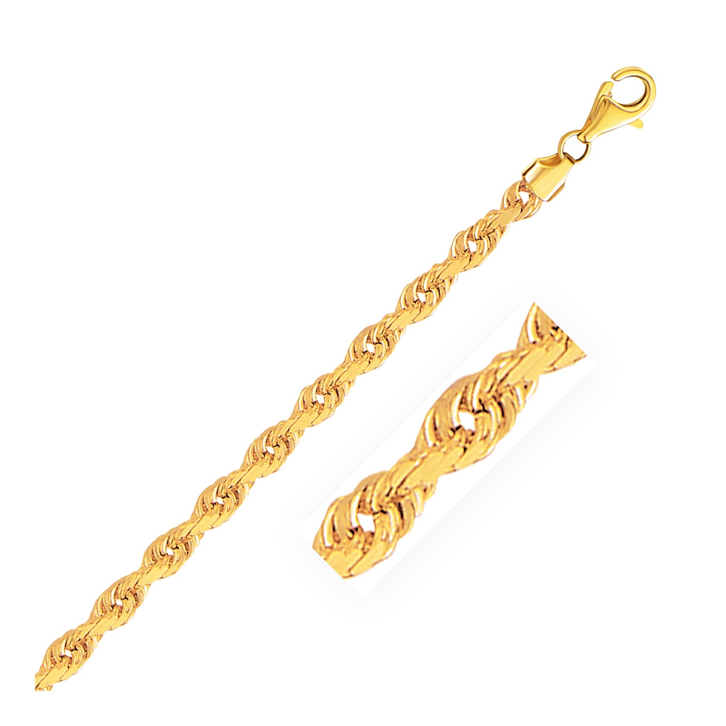 10k Yellow Gold Diamond Cut Rope Chain (5.00 mm)