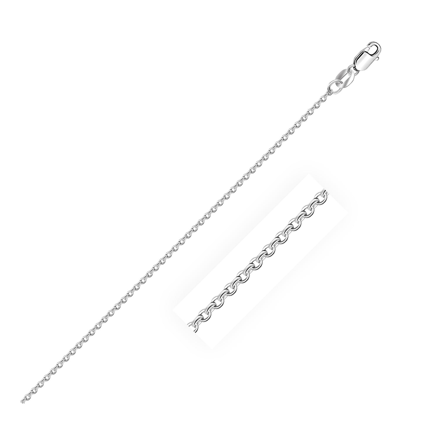 10k White Gold Cable Chain (1.10 mm)