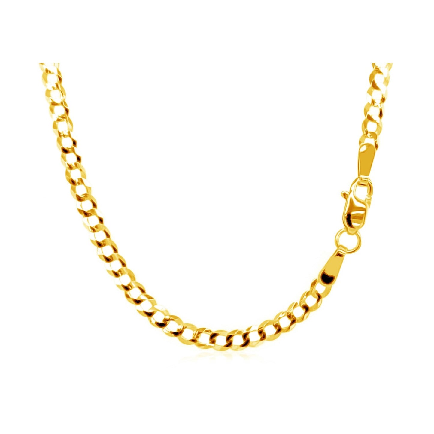 14k Yellow Gold Solid Curb Chain (2.60 mm)