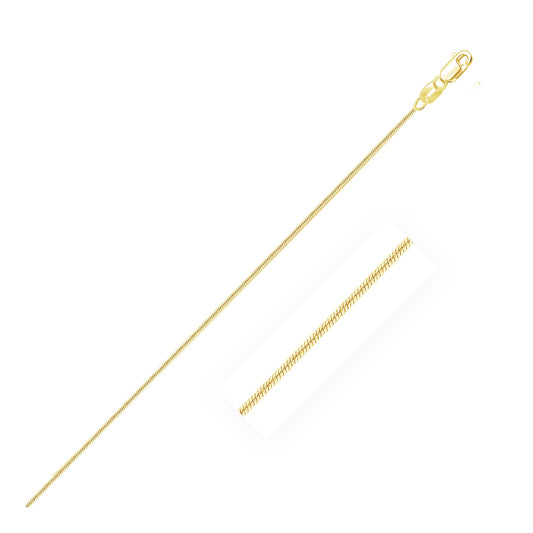 14k Yellow Gold Round Snake Chain (0.70 mm)