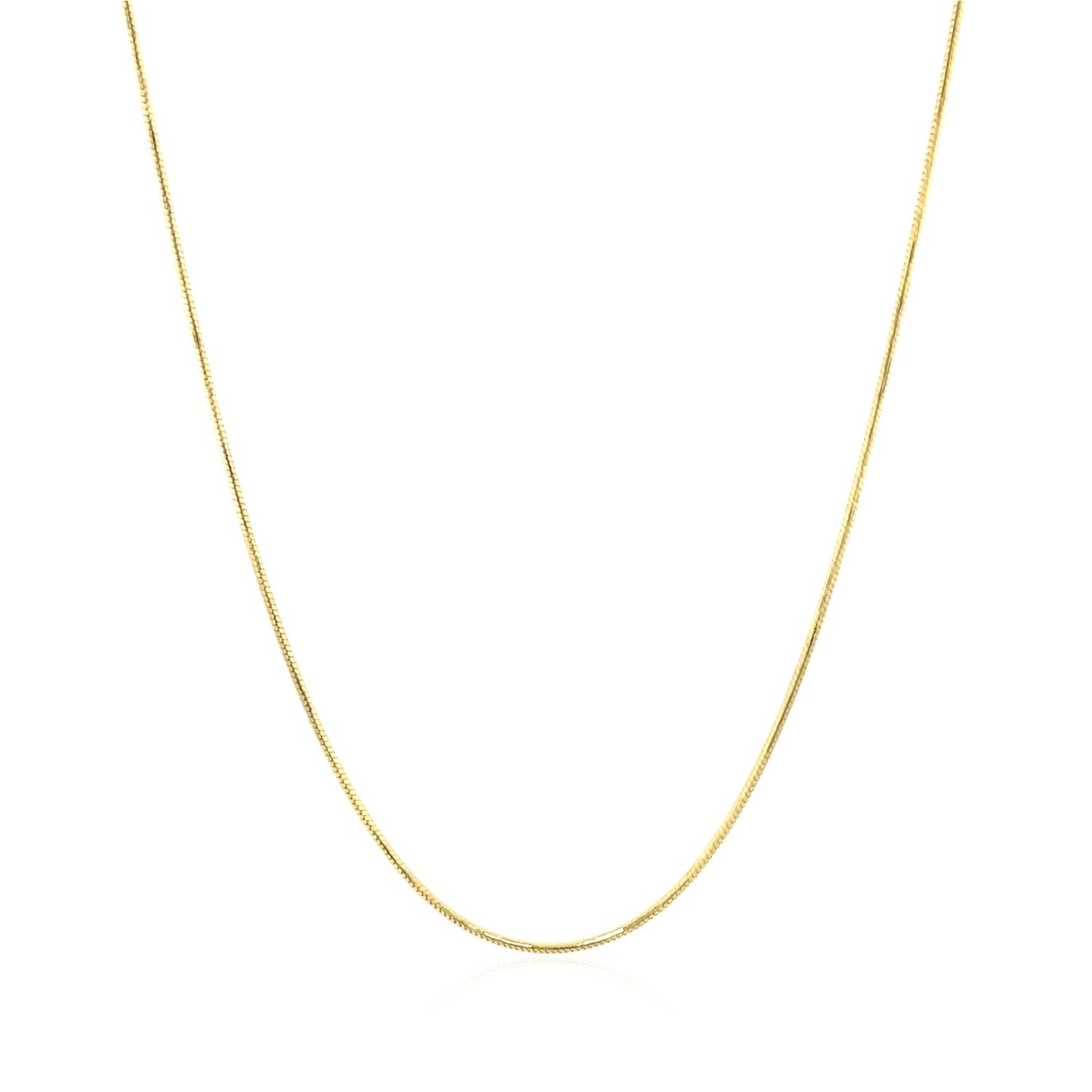 14k Yellow Gold Round Snake Chain (0.70 mm)