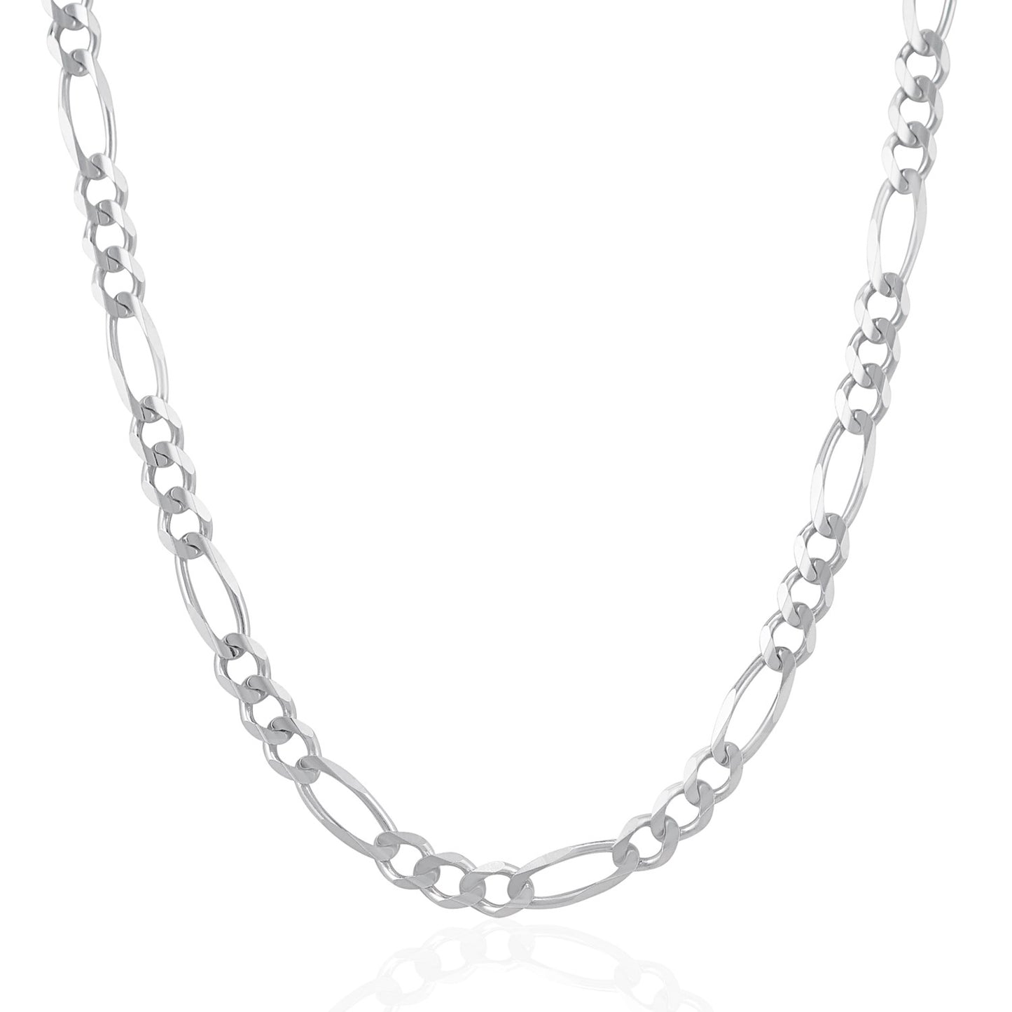 14k White Gold Solid Figaro Chain (6.00 mm)