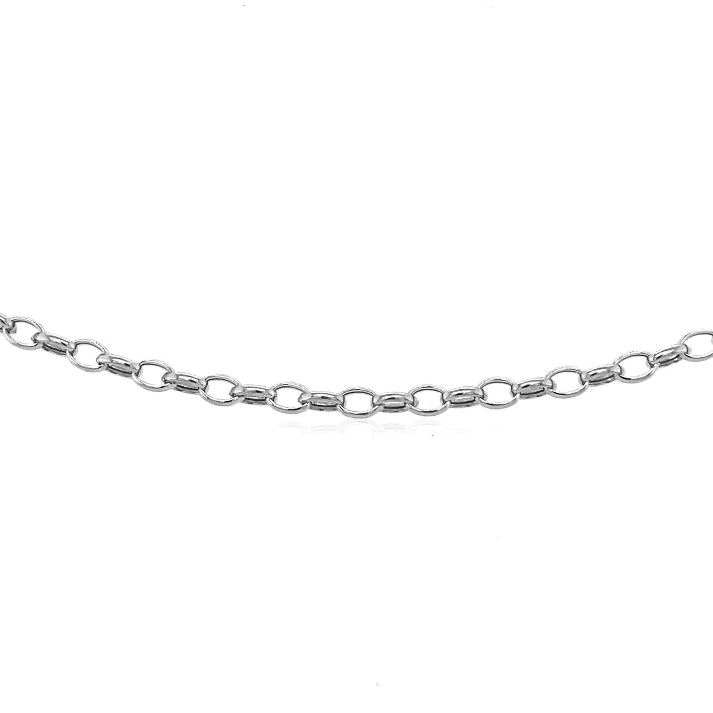 3.2mm 14k White Gold Oval Rolo Chain (3.20 mm)