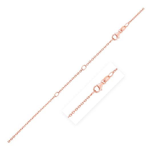 Double Extendable Cable Chain in 14k Rose Gold (1.20 mm)