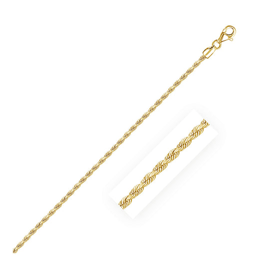 10k Yellow Gold Diamond Cut Rope Chain (2.00 mm)