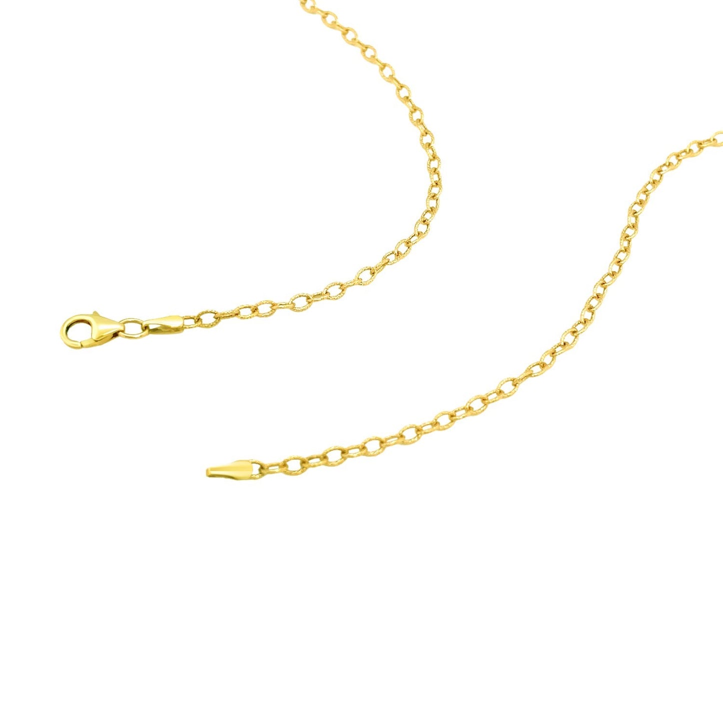 14k Yellow Gold Pendant Chain with Textured Links (2.50 mm)