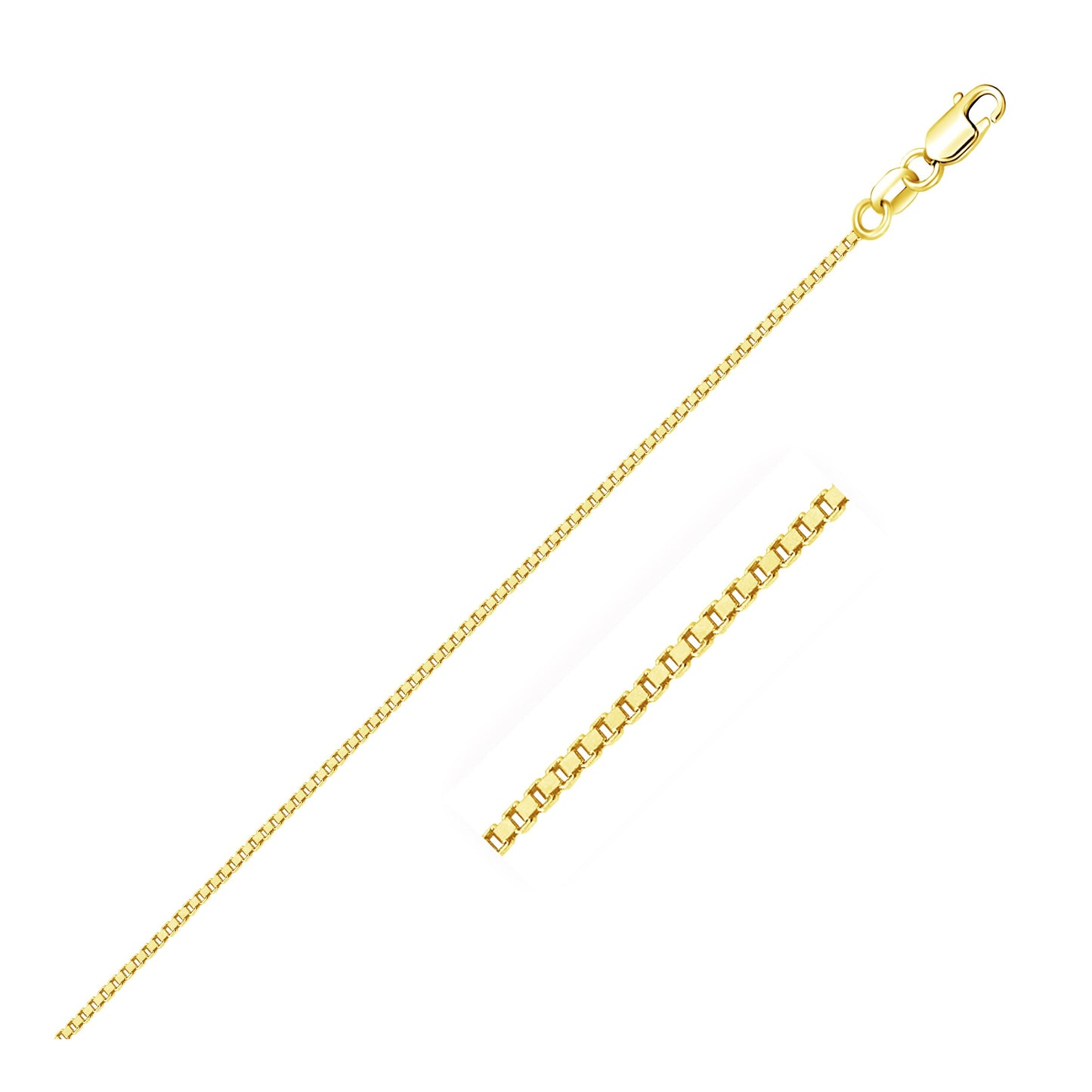 18k Yellow Gold Box Chain 0.8mm (0.78 mm)