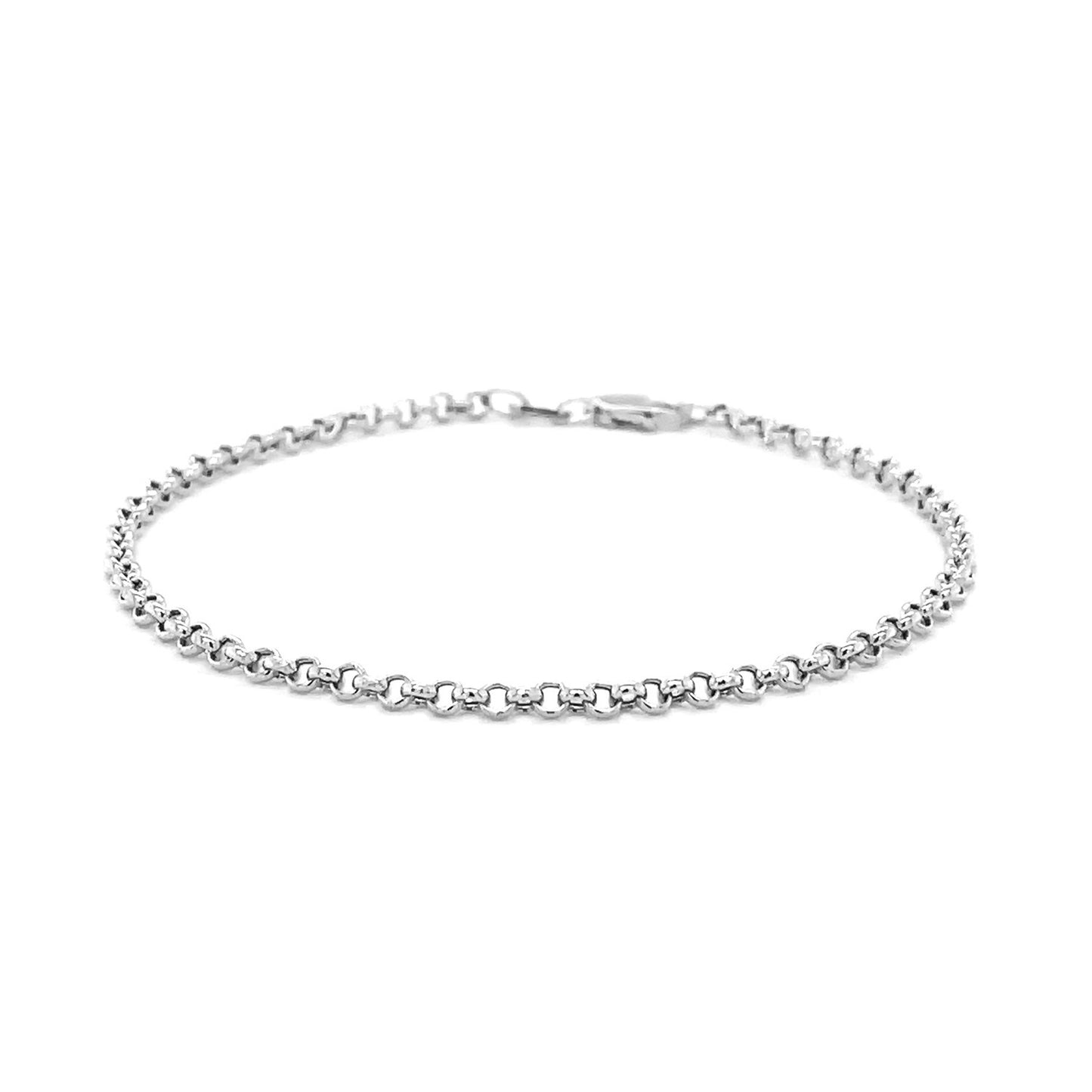 14k White Gold Rolo Bracelet  (2.50 mm)