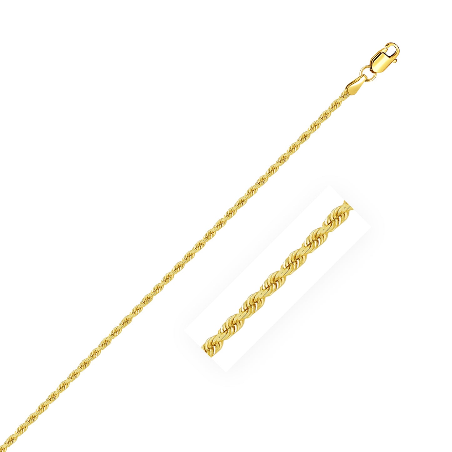 14k Yellow Gold Solid Rope Chain (1.80 mm)