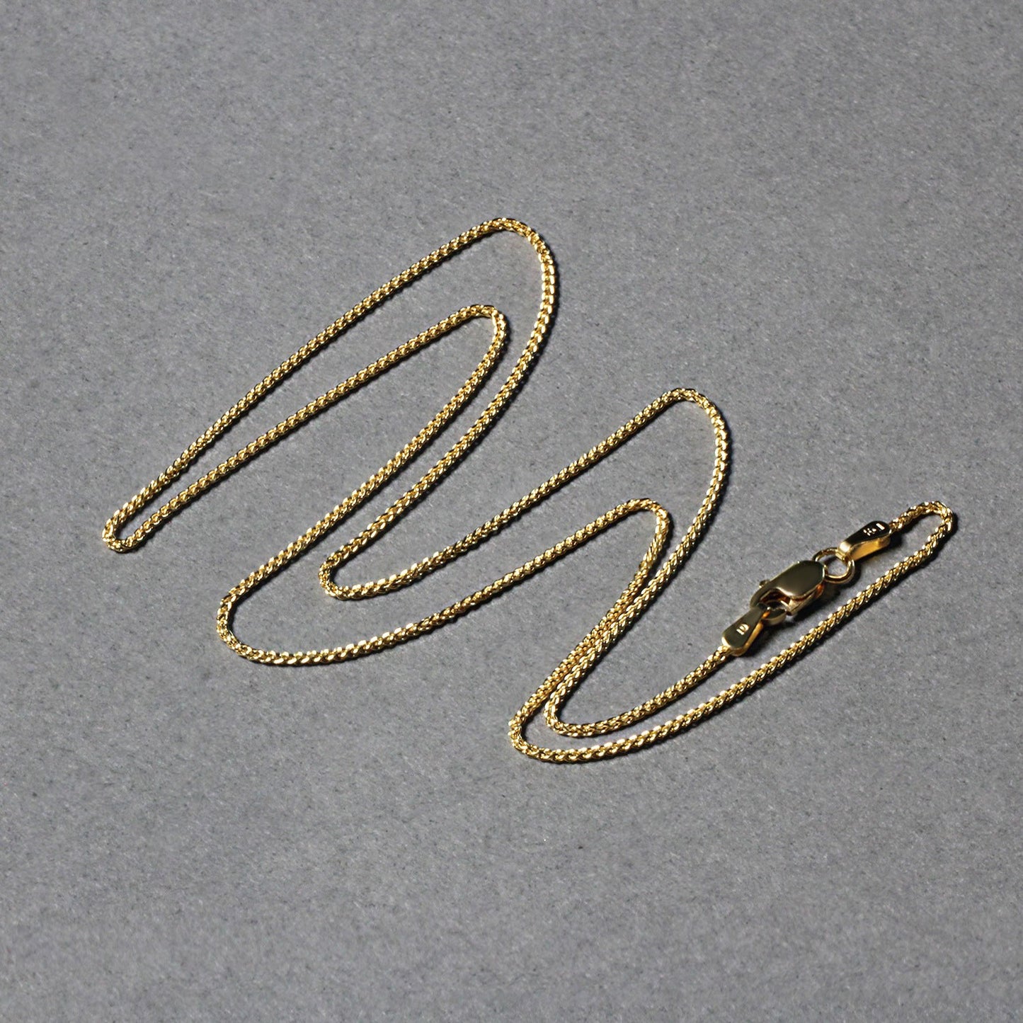 14k Yellow Gold Round Wheat Chain (1.00 mm)