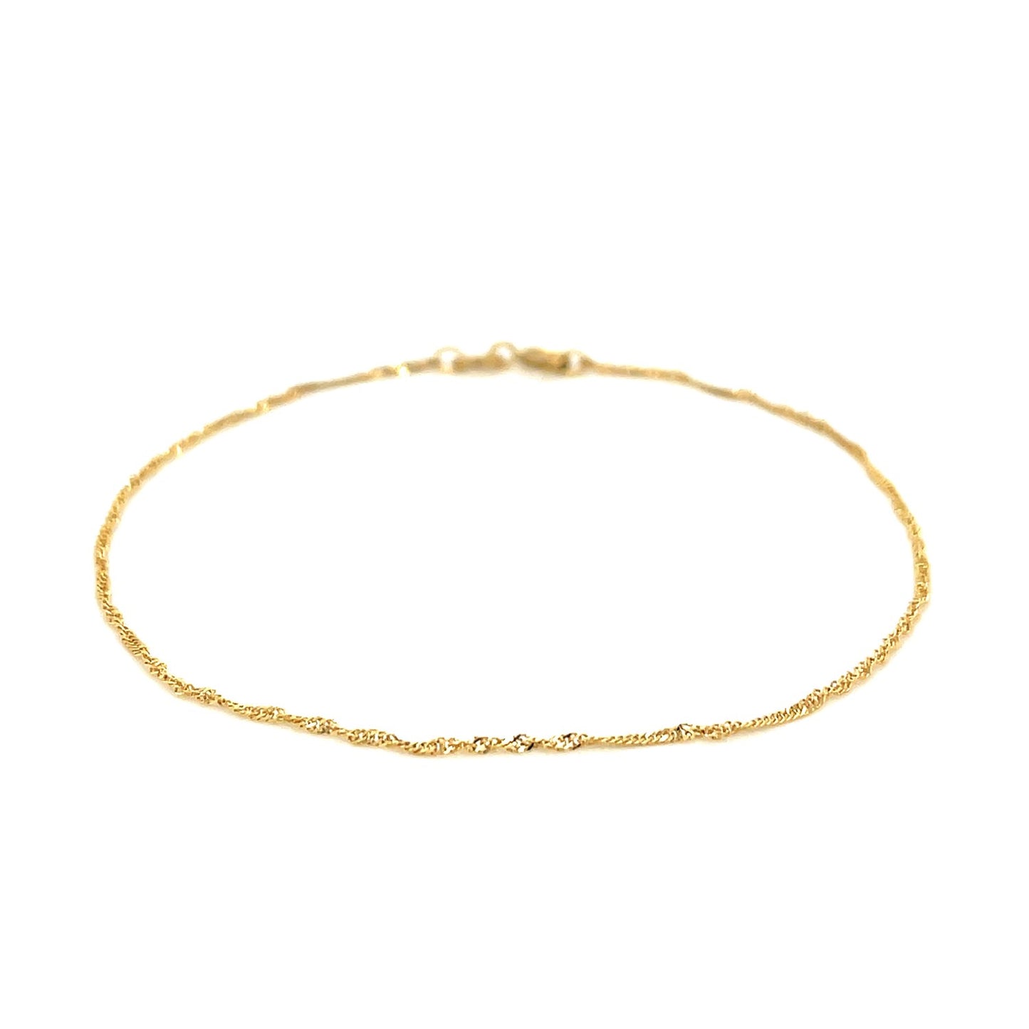 14k Yellow Gold Singapore Bracelet (1.10 mm)