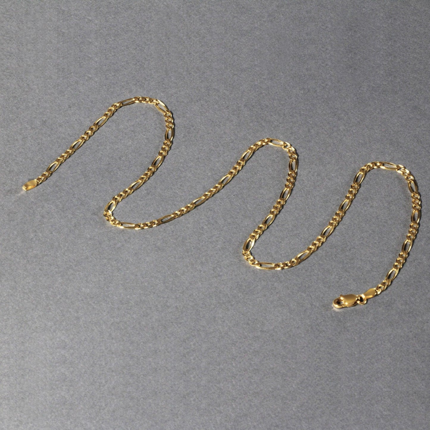 14k Yellow Gold Solid Figaro Chain (3.00 mm)