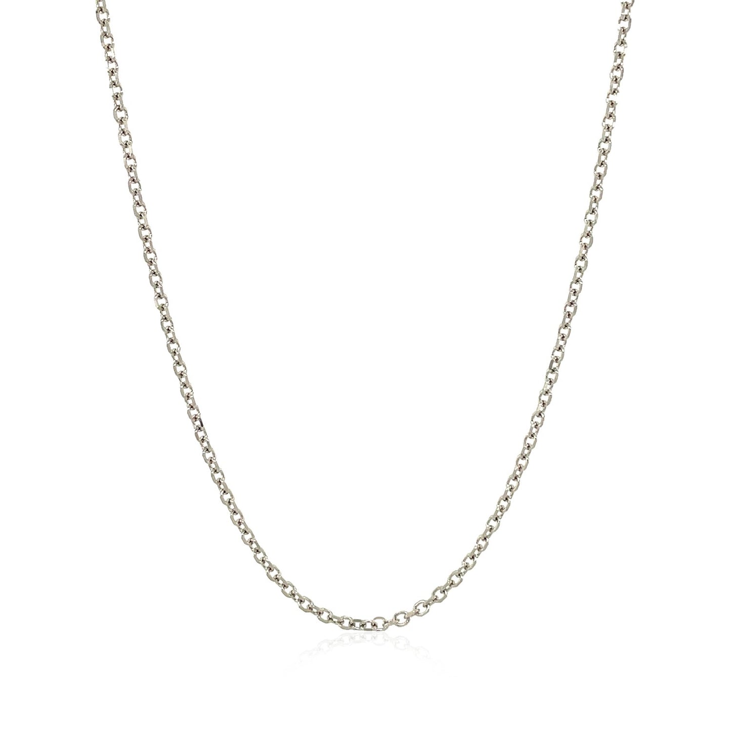 14k White Gold Diamond Cut Cable Link Chain (1.50 mm)