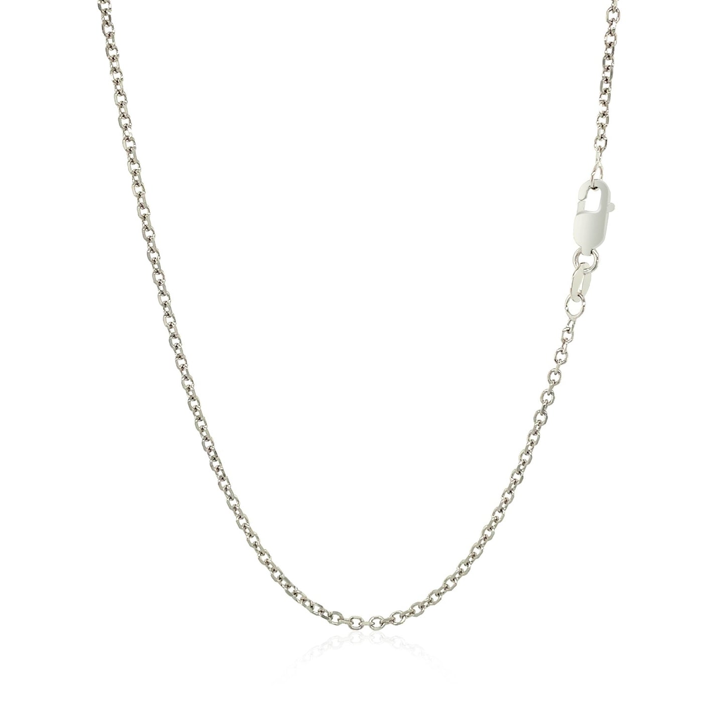 14k White Gold Diamond Cut Cable Link Chain (1.50 mm)