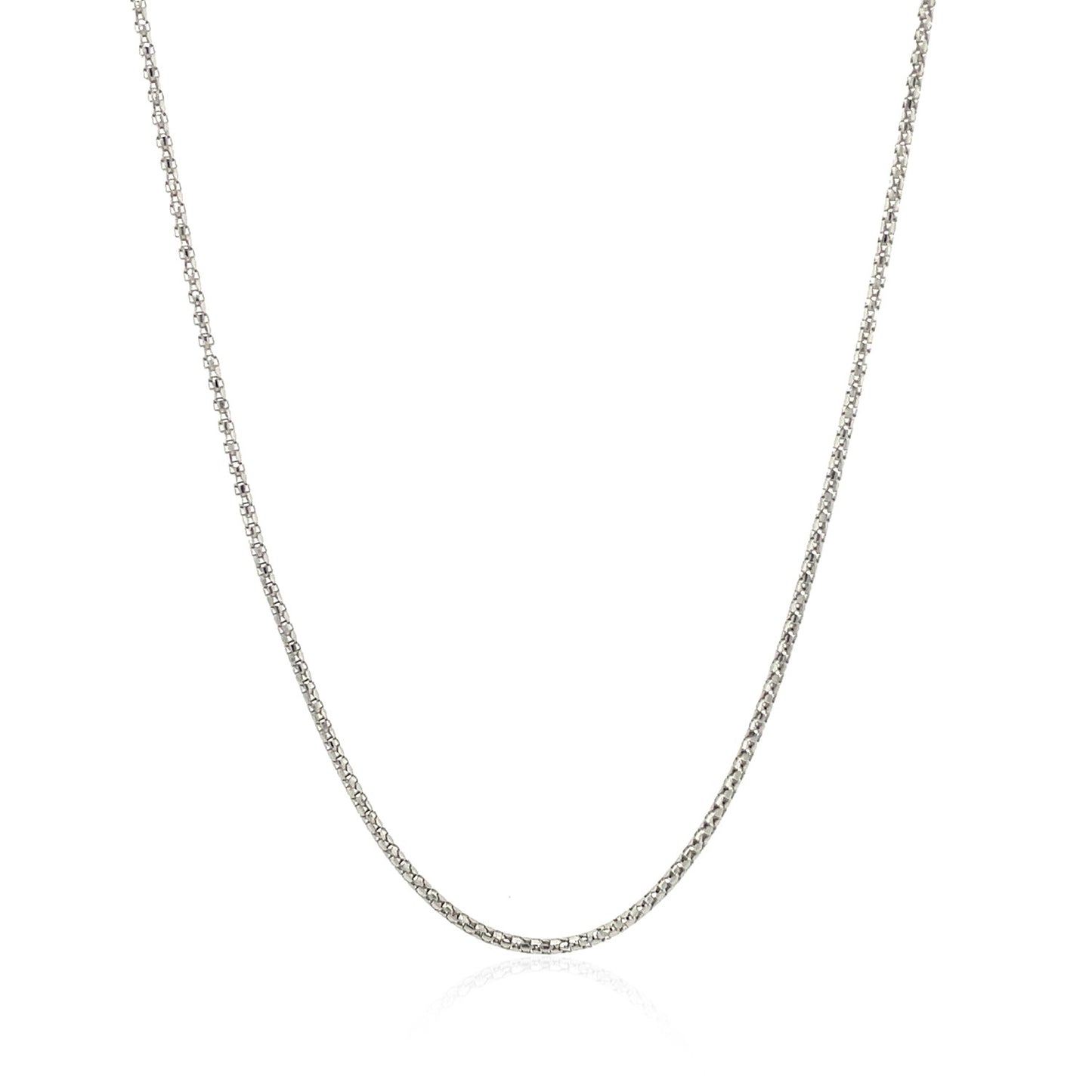 14k White Gold Adjustable Popcorn Chain (1.00 mm)