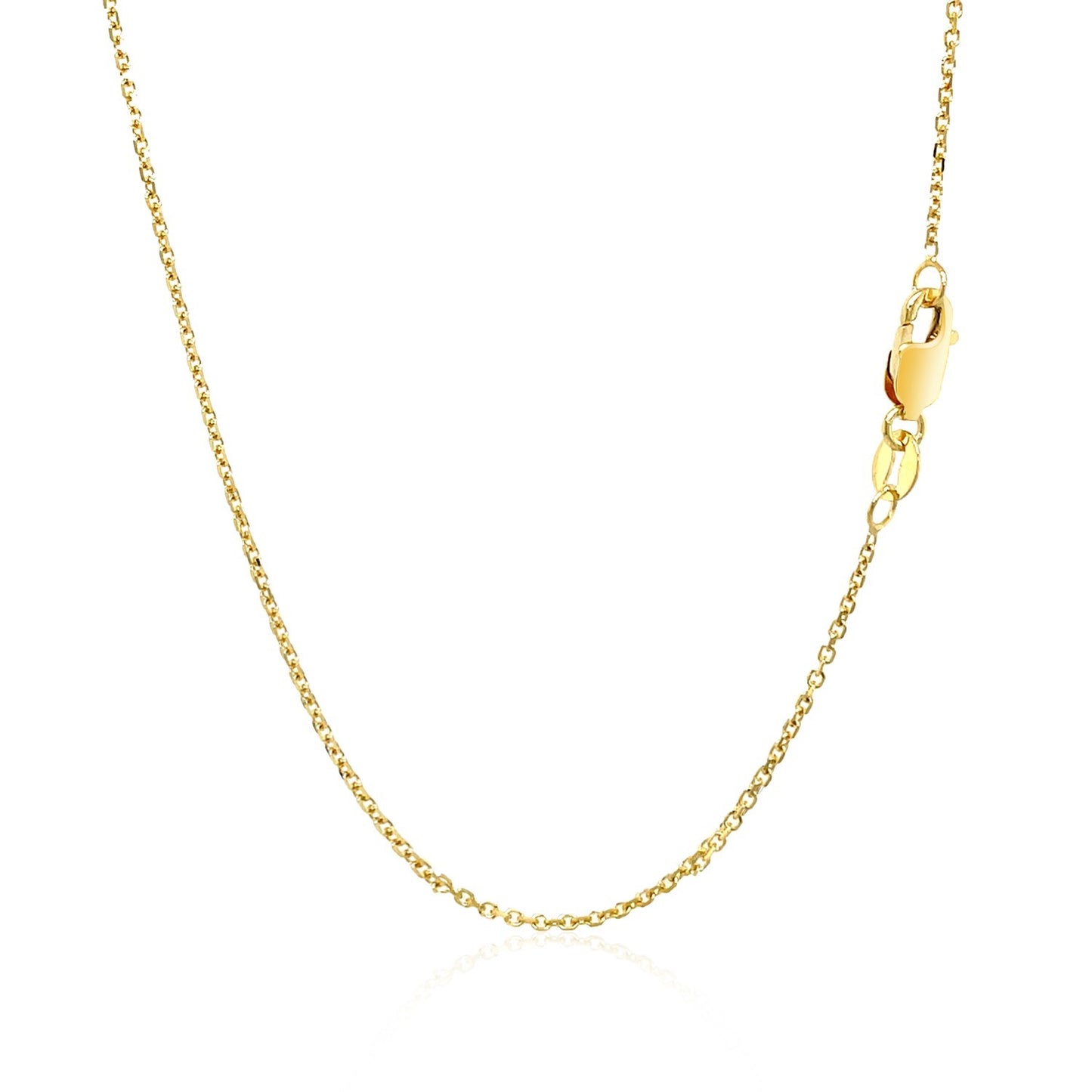 10k Yellow Gold Diamond Cut Cable Link Chain (1.10 mm)